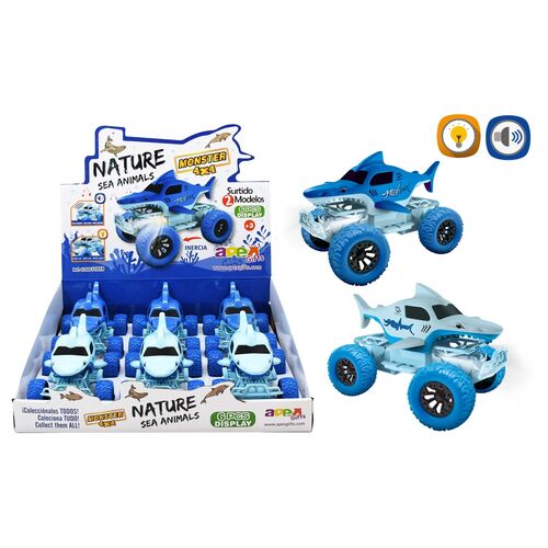 Monster Tiburon inertia car with light and sound assorted