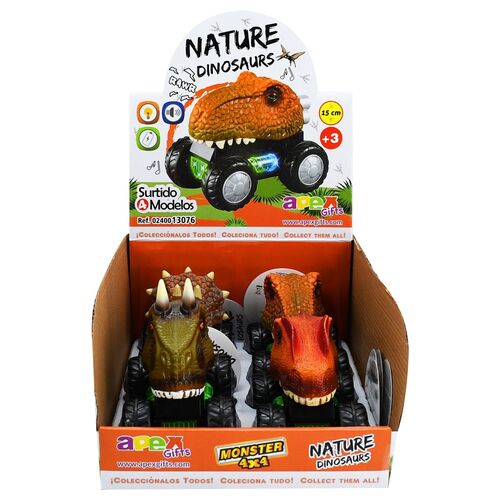 Dinosaurs Nature Monster car light and sound assorted