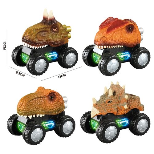 Dinosaurs Nature Monster car light and sound assorted