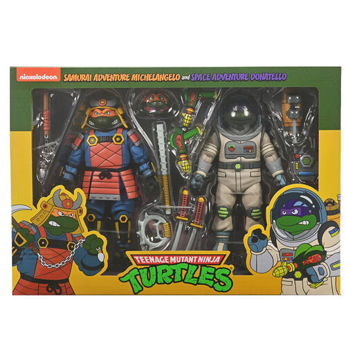 Set 2 figuras Space Adventure Donatello & Samurai Adventure Michelangelo Tortugas Ninja 18cm