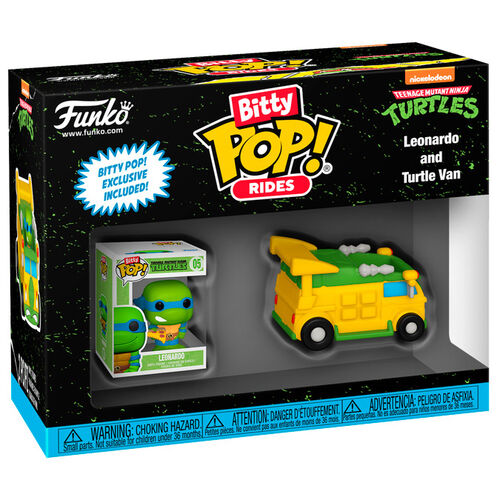 Bitty POP figure Ride Teenage Mutant Ninja Turtles Leonardo and Turtle Van