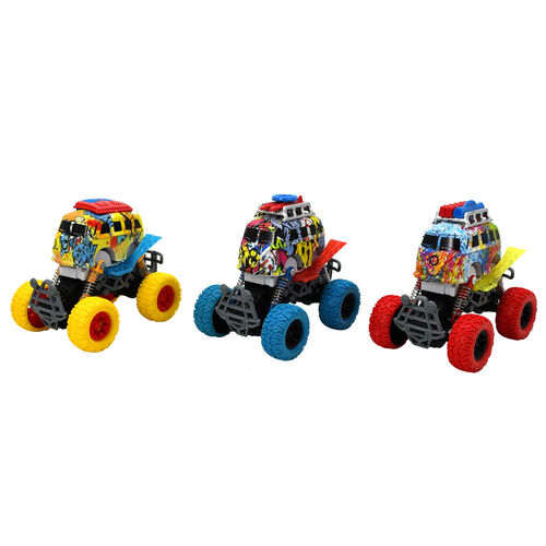 Monster Graffiti Metal Light and Sound assorted car 14cm