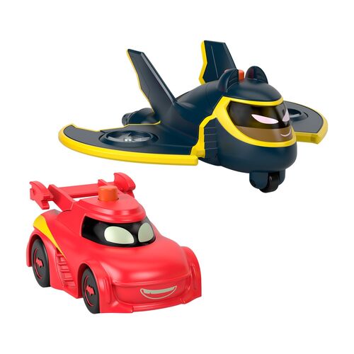 Set 2 Coches Redbird & Batwin Batwheels DC Comics