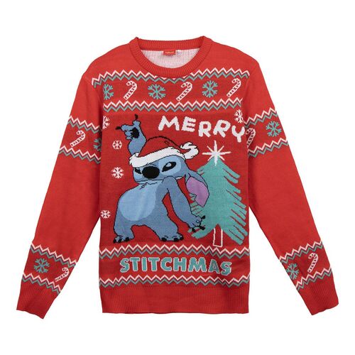 Disney Stitch adult Christmas knitted jumper