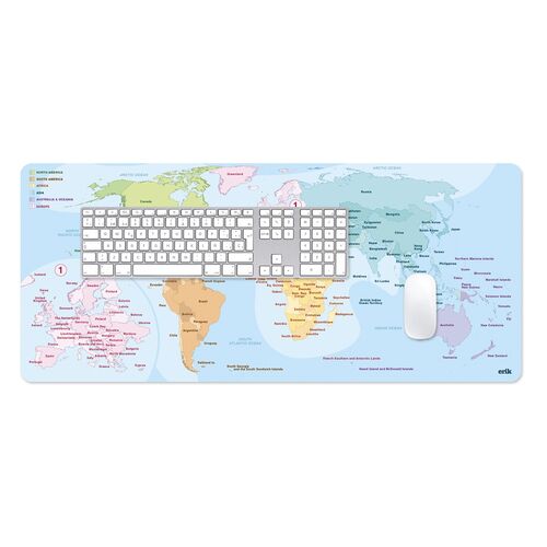 World Map gaming desk mat