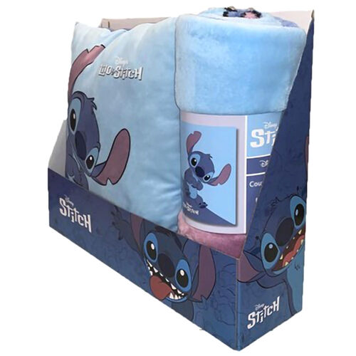 Disney Stitch polar blanket + cushion set