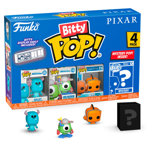 Blister 4 figuras Bitty POP Disney Pixar surtido