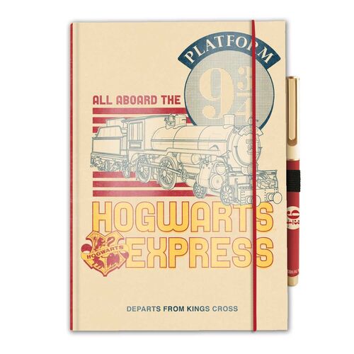 Harry Potter Platformn 9 3/4 A5 premium notebook + pen