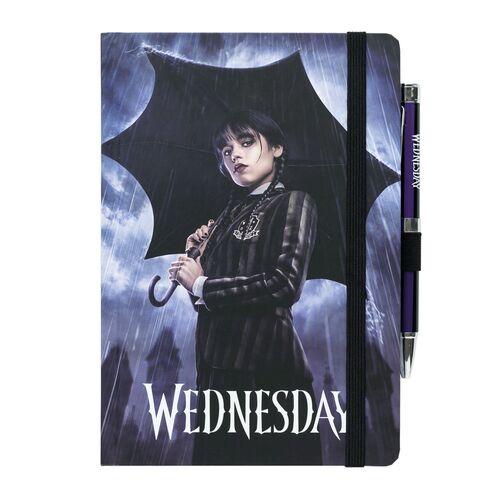 Wednesday Addams A5 premium notebook + projector pen