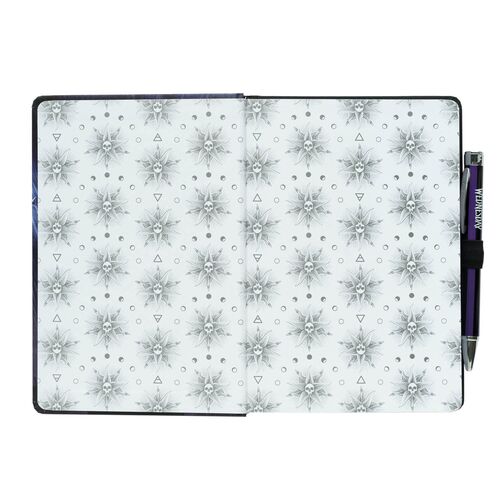 Cuaderno A5 premium + boligrafo proyector Miercoles Addams