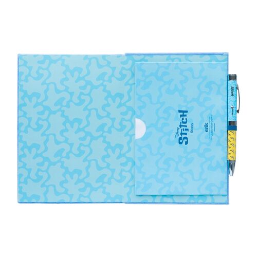 Cuaderno A5 premium + boligrafo proyector Stitch Disney