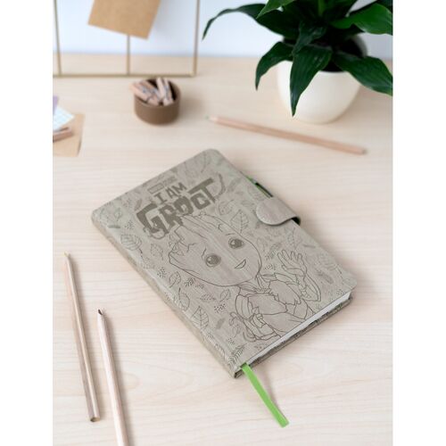 Cuaderno A5 premium + boligrafo proyector Yo Soy Groot Marvel