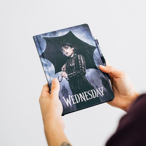 Wednesday Addams A5 premium notebook + projector pen