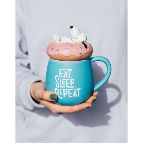 Taza 3D Eat Sleep Repeat Snoopy 500ml