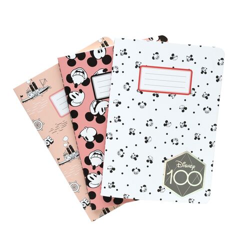 Set 3 cuadernos A6 100 Anniversary Mickey Disney