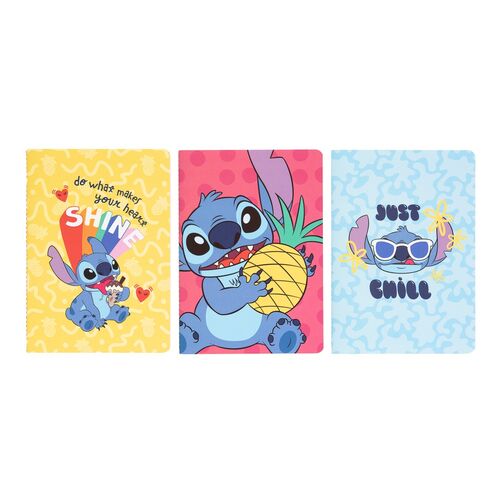 Disney Stitch Tropical pack 3 A5 notebooks