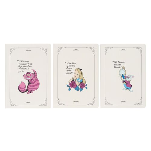 Disney Alice in Wonderland pack 3 A5 notebooks