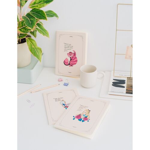 Disney Alice in Wonderland pack 3 A5 notebooks