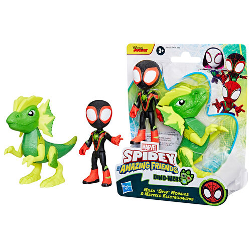 Figura Miles Spin Morales & Marvels Electrosaurus Spidey and his Amazing Friends Marvel