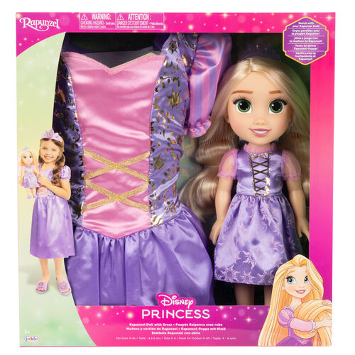 Mueca Rapunzel + Disfraz Disney 38cm