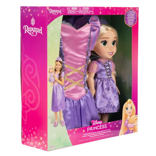 Mueca Rapunzel + Disfraz Disney 38cm