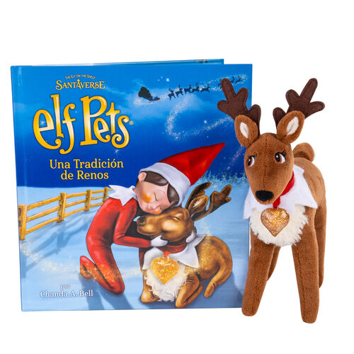 Set Cuento + Peluche Reno Elf Pets espaol