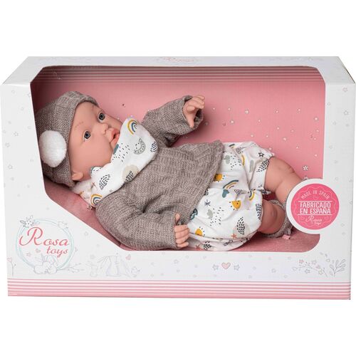 Baby doll reborn Daniela cry grey scarf