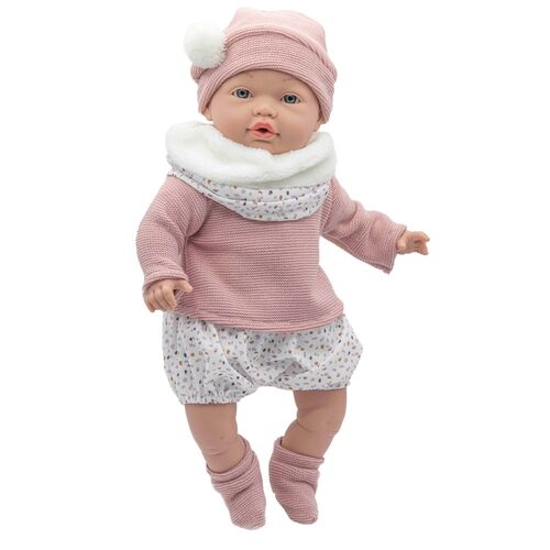 Baby doll reborn Daniela cry pink scarf