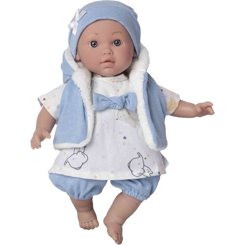 Baby doll reborn Lara cry blue waistcoat