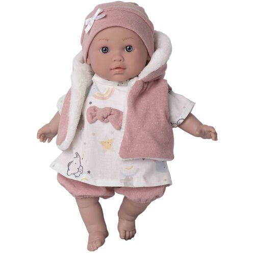 Baby doll reborn Lara cry pink waistcoat