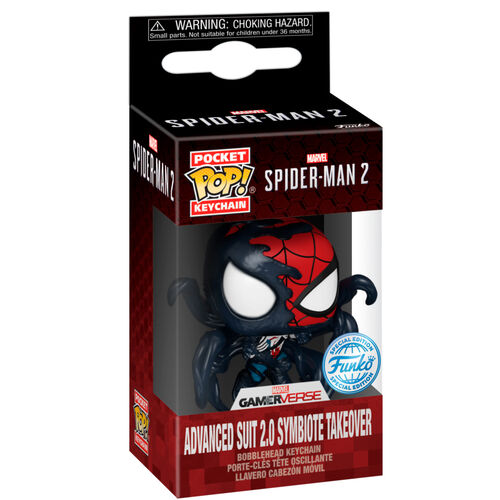 Pocket POP Keychain Marvel Spider-Man 2 Advanced Suit 2.0 Symbiote Takeover