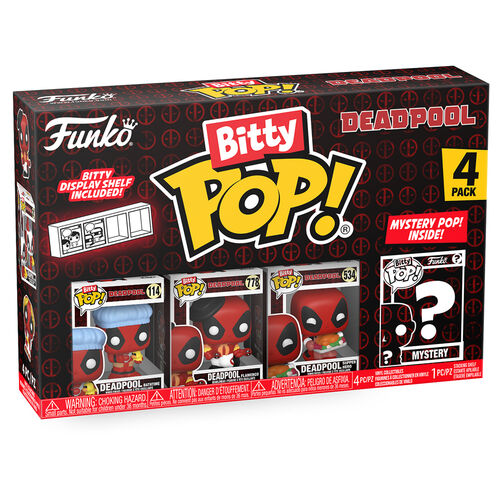 Blister 4 figuras Bitty POP Marvel Deadpool surtido