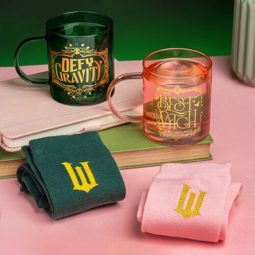 Wicked Glinda Set of Glass Mug + socks