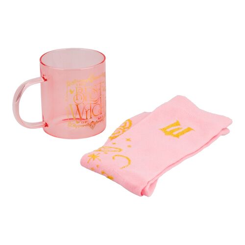 Wicked Glinda Set of Glass Mug + socks