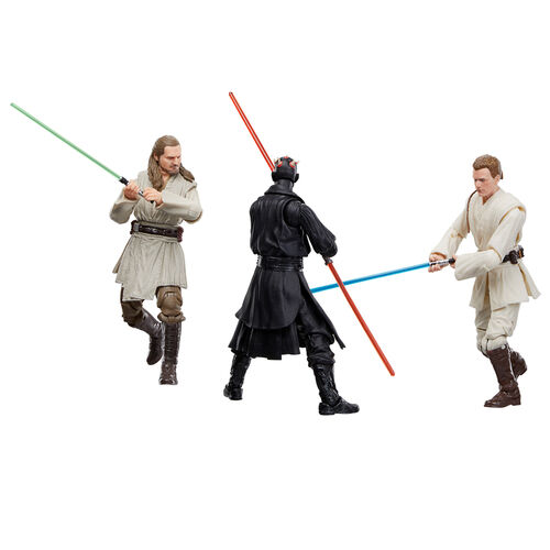 Star Wars The Phantom Menace Qui-Go Jinn Darth Maul Obi-Wan Kenobi pack 3 figures 15cm