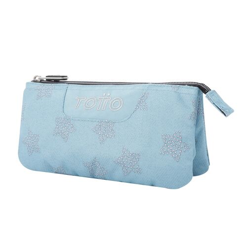 Blue board and stars triple pencil case