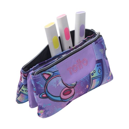 Meowsical triple pencil case