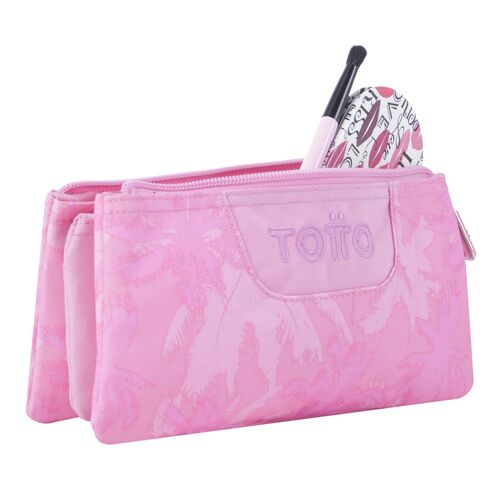 Pink Palm Trees triple pencil case