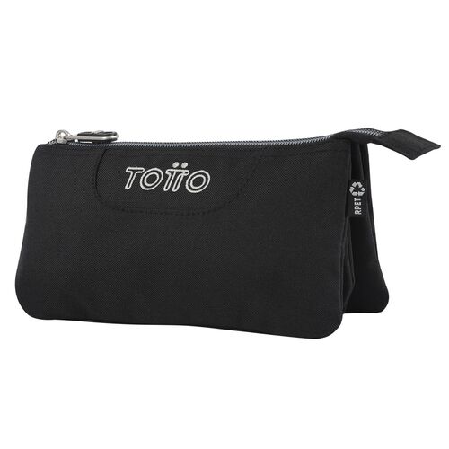 Black triple pencil case