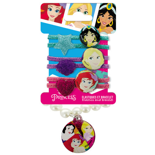 Disney Princess bracelet + 6 Hair ties pack