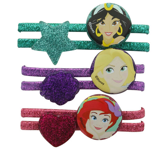 Disney Princess bracelet + 6 Hair ties pack