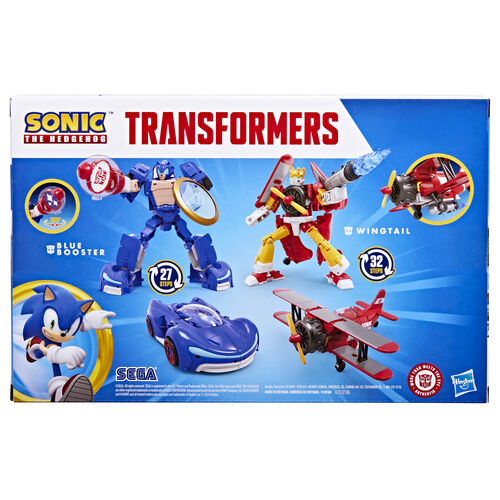 Transformers Sonic the Hedgehog Wingtail & Blue Booster figures 12,7cm