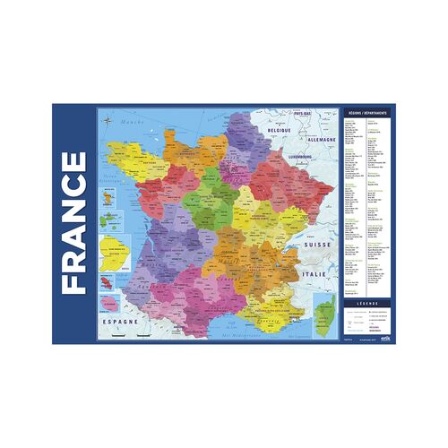 French Map France Desk mat