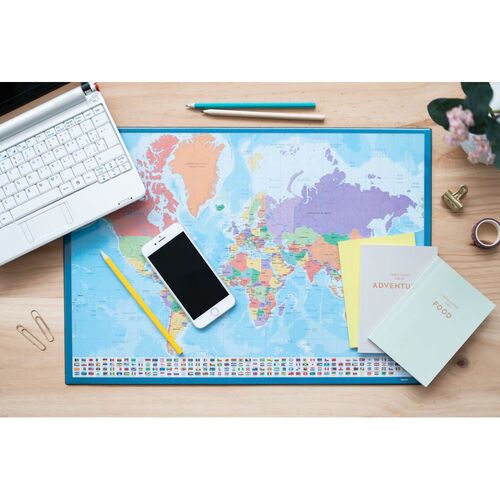 French World Map Desk mat