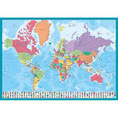 Italian World Map Desk mat