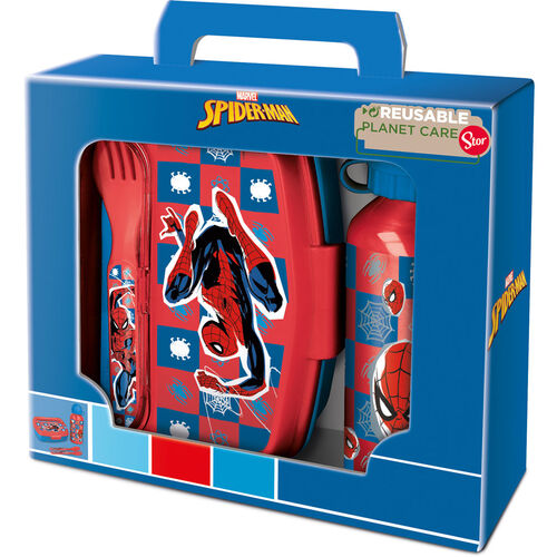 Marvel Spiderman Set Sandwich maker cutlery + aluminium bottle 400ml