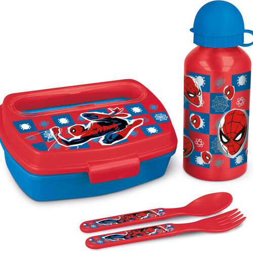 Marvel Spiderman Set Sandwich maker cutlery + aluminium bottle 400ml