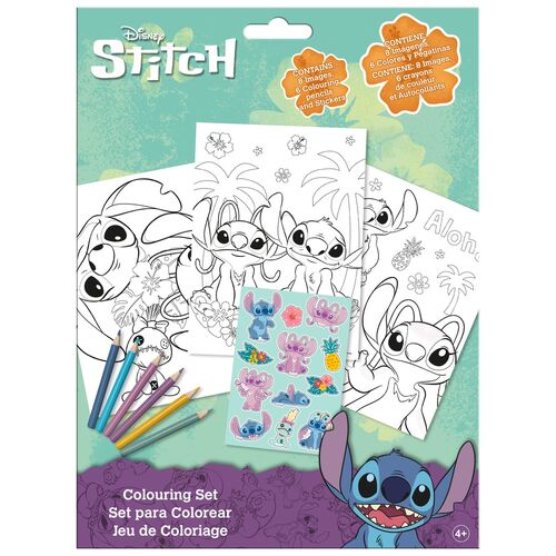 Disney Stitch colouring stickers set