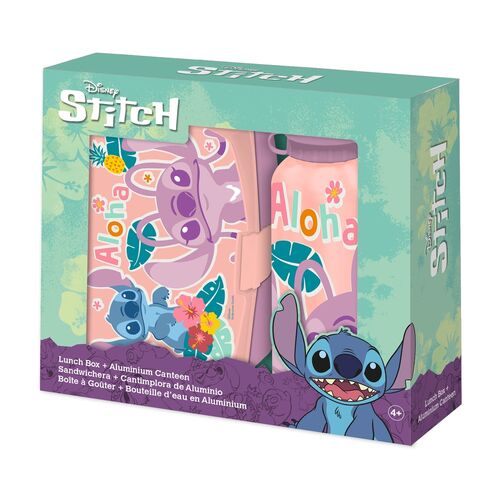 Disney Stitch Aluminium bottle 500ml + lunch box