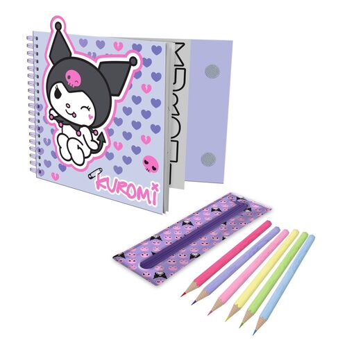 Hello Kitty Kuromi colouring set